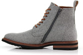 Men's Vegan Leather Grey Lace Up Ankle Dress Boots